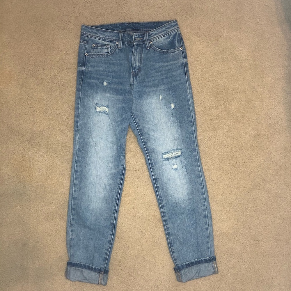 Medium Wash Distressed Jeans Size 1
